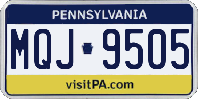 PA license plate MQJ9505