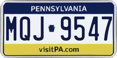 PA license plate MQJ9547
