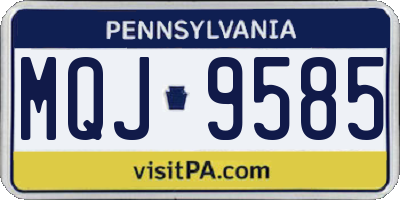 PA license plate MQJ9585