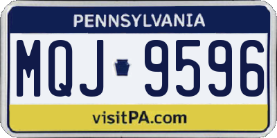 PA license plate MQJ9596