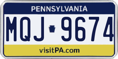 PA license plate MQJ9674