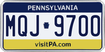 PA license plate MQJ9700