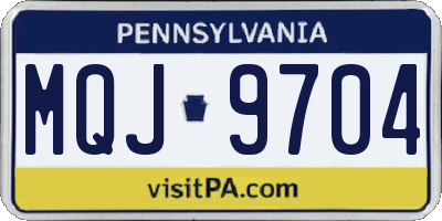 PA license plate MQJ9704