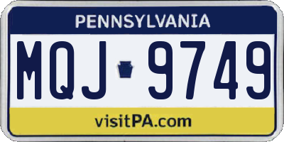 PA license plate MQJ9749