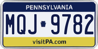 PA license plate MQJ9782