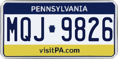 PA license plate MQJ9826