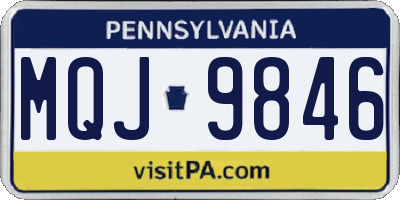 PA license plate MQJ9846