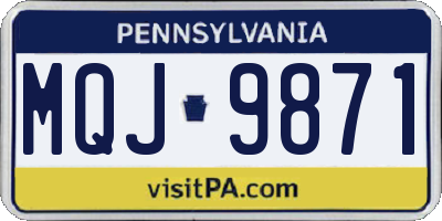 PA license plate MQJ9871
