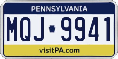 PA license plate MQJ9941