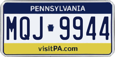 PA license plate MQJ9944