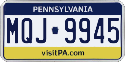 PA license plate MQJ9945