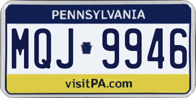 PA license plate MQJ9946