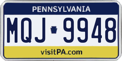 PA license plate MQJ9948