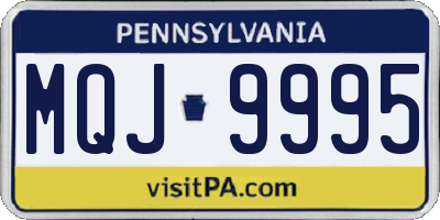 PA license plate MQJ9995