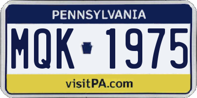PA license plate MQK1975
