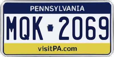 PA license plate MQK2069