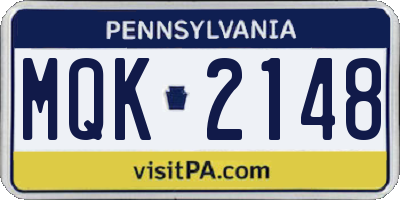 PA license plate MQK2148