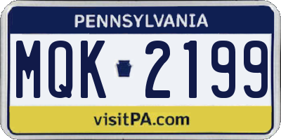 PA license plate MQK2199