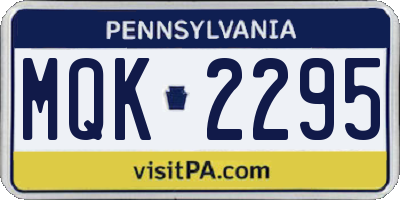 PA license plate MQK2295