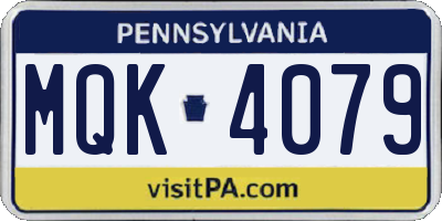 PA license plate MQK4079