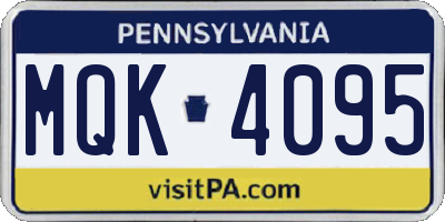 PA license plate MQK4095