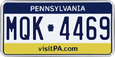 PA license plate MQK4469