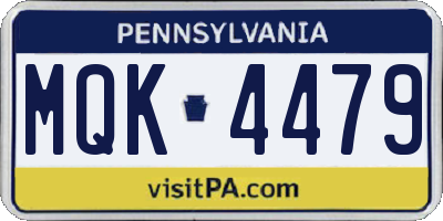 PA license plate MQK4479