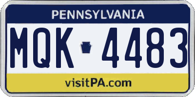 PA license plate MQK4483