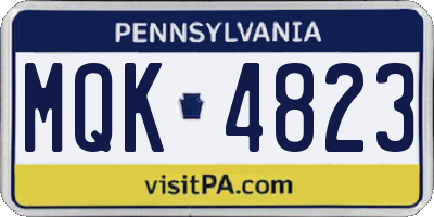 PA license plate MQK4823