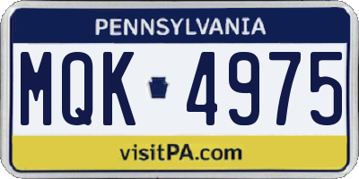 PA license plate MQK4975