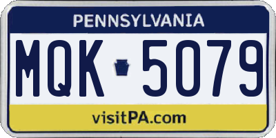 PA license plate MQK5079