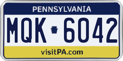 PA license plate MQK6042