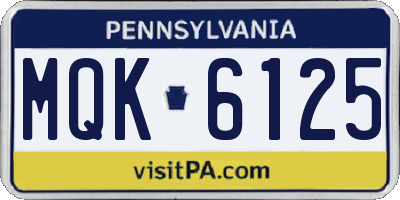 PA license plate MQK6125