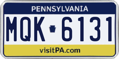 PA license plate MQK6131