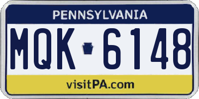 PA license plate MQK6148