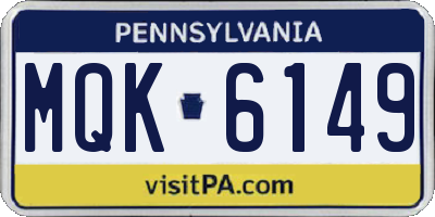 PA license plate MQK6149