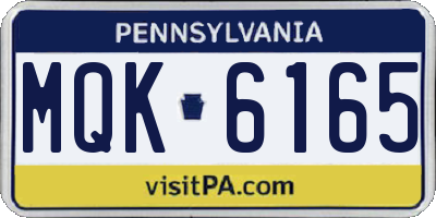 PA license plate MQK6165