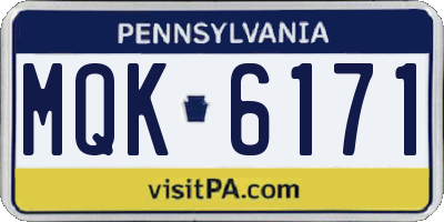 PA license plate MQK6171