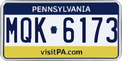 PA license plate MQK6173