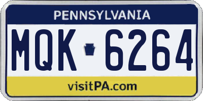 PA license plate MQK6264