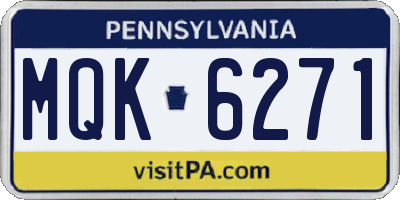PA license plate MQK6271