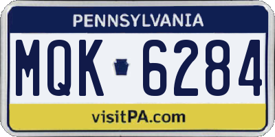 PA license plate MQK6284