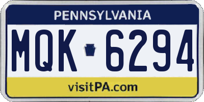 PA license plate MQK6294