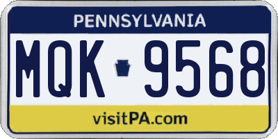 PA license plate MQK9568