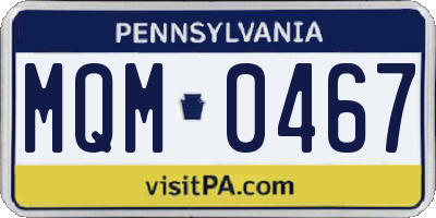 PA license plate MQM0467