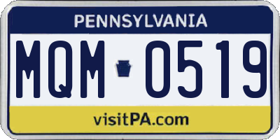PA license plate MQM0519