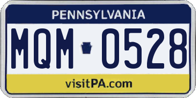 PA license plate MQM0528