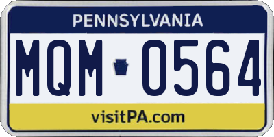 PA license plate MQM0564