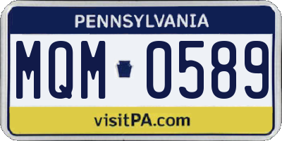 PA license plate MQM0589