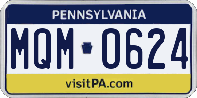 PA license plate MQM0624